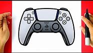 How to DRAW PLAYSTATION 5 CONTROLLER step by step - Drawing PS5