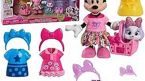 Just Play Disney Junior Minnie Mouse Glitter and Glam Pet Fashion Set, 23-piece Doll and Accessories, Officially Licensed Kids Toys for Ages 3 Up