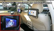 Portable Dual 10" Monitor DVD Player Car Headrest Install