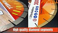 FEWELL Bridge Saw Blade14 1/2 inch 370mm, Silent Core Diamond Saw Blade for Wet Cutting Granite, with 60mm Arbor and 15mm Segment