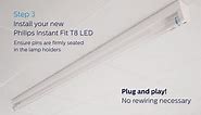 Philips 32-Watt Equivalent 4 ft. Linear T8 Type A InstantFit LED Tube Light Bulb Daylight Deluxe (6500K) (30-Pack) 545616