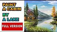 TIME-LAPSE: How to paint a cabin by lake with Acrylic