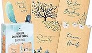 T MARIE 30 Sympathy Cards Assortment Box with Envelopes - 4x6” Kraft Style Bulk Condolence Cards - Assorted Sympathy Cards With Heartfelt Messages Inside for Funeral