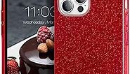MATEPROX Compatible with iPhone 12 Pro case Compatible with iPhone 12 Cases Glitter Bling Sparkle Cute Girls Women Protective Christmas Cover (Red)