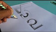 How to sketch and draw 3D of number 5 (Standing) | Amazing Pencil Painting | 3D Art Pencil #42