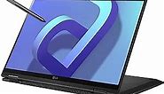 LG gram (2022) 14T90Q 2-in-1 Tablet Laptop, 14" (1920 x 1200) IPS Display, Intel Evo 12th Gen i7 1260P Processor, 16GB LPDDR5, 1TB NVMe SSD, FHD Webcam, WiFi 6E, Thunderbolt 4, Windows 11, Black