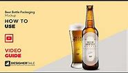 How to use beer bottle packaging mockup psd template by designertale