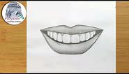Smile lips sketch for Beginners/ EASY WAY TO DRAW SMILE LIPS