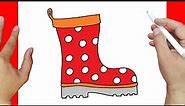 How to draw rain boots step by step