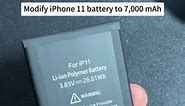 Upgrade iPhone 11 battery capacity from 2,000 mAh to 7,000 mAh #apple #iphone11battery #iphone11 #phonemodification #iphonemodification #batterylife #batteryupgrade #batterymodify #batteryhealth #iphonebattery #phonebattery #batterycapacity