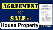 Draft Agreement Contract for Sale and Purchase of House property | contract for selling a house