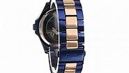 GUESS Women's U0231L6 Iconic Blue Multi-Function Blue and Rose Gold-Tone Stainless Steel Watch