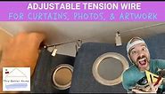 🍒 Adjustable Tension Wire for Curtain / Photo / Artwork➔How to Install (Instructions) - Easy DIY Job