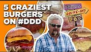 Top 5 Most-INSANE Burgers Guy Fieri Has Tried on Diners, Drive-Ins and Dives | Food Network