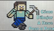 Cómo Dibujar a Steve de Minecraft en 8-bit o Pixel Art TUTORIAL PASO A PASO!