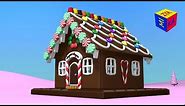 Cartoons for toddlers kids children. Construction game: gingerbread house