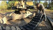 How to install an excavator track