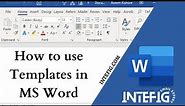 How to Use MS Word Templates
