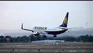 Aterrizaje / Landing Boeing 737-800 Ryanair Aeropuerto de Zaragoza ZAZ LEZG