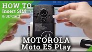 How to Insert SIM and SD Card in MOTOROLA Moto E5 Play – Install SIM & SD Card