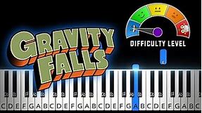 Gravity Falls - Opening Theme (Easy/Beginner Piano Tutorial + Sheet Music) - Synthesia