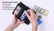 GAEKEAO Small Wallets for Women Leather RFID Blocking Bifold Zipper Pocket Wallet Card Case Purse with ID Window