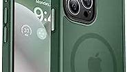 MOCCA Strong Magnetic for iPhone 15 Pro Max Case, [Compatible with Magsafe][13FT Military Drop Protection] Slim Translucent Matte Shockproof Case for iPhone 15 ProMax Case 6.7'', Midnight Green