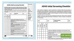 ADHD Initial Screening Checklist Adult Guidance