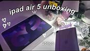 ipad air 5 unboxing purple 256gb 2023 ⭐️ unboxing + set up