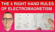 The 4 Right Hand Rules of Electromagnetism ("Easiest explanation on entire YouTube!")