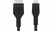 Belkin Boostcharge Flex 10ft Silicone USBA to Lightning Cable, Compatible with Apple Devices, Black