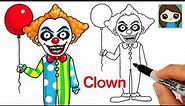 How to Draw a Scary Clown 🤡 Halloween Art