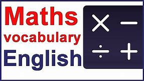 Maths signs and operations - English vocabulary lesson