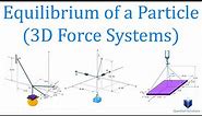 Equilibrium of a Particle 3D Force Systems | Mechanics Statics | (Learn to solve any problem)