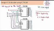 3:8 Decoder using IC 74138 and BCD decoder using IC 74LS42