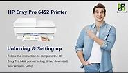 HP Envy pro 6452 printer setup | Unbox HP Envy pro 6452 printer | Wi-Fi setup