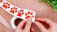 Red Bear Paw Print Dog Puppy Paw Stickers