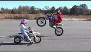 Dirt bike kid's freestyle! wheelies, top speeds, and more! Awesomeness!
