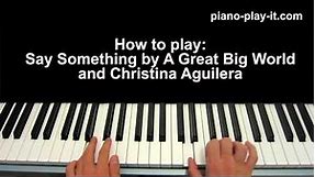Say Something Piano Tutorial A Great Big World & Christina Aguilera