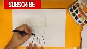 HOW TO DRAW A GREEN LANTERN CUTE, Easy step by step drawing lessons for kids