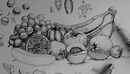 Pen & Ink Drawing Tutorials | How to draw a fruit and vegetable still life