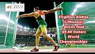 Virgilijus Alekna (Lithuania) discus 69.69 meters Paris 2003-08-26 World Championships.