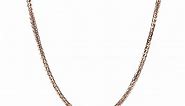 14k Rose Gold 1.1mm Diamond-Cut Wheat Chain Necklace, 20