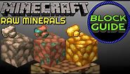 Raw Iron - Raw Copper - Raw Gold - Minecraft Block Guide