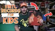 How-to Play a Vinyl Record 💽 & the History of Record Players for Kids!!