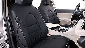 EKR Custom Fit Camry Car Seat Covers for Select Toyota Camry XLE, XSE, XLE V6, XSE V6 2018 2019 2020 2021 2022 2023 2024 (Not for Hybrid) - Full Set,Leather (Black)