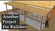 How To Build Full Length Front Porch With Low Roof Pitch And Higher Ceiling - New Construction