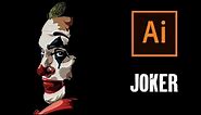 Joker Dibujo vectorial en Adobe Illustrator | Joker vector - Adobe Illustrator #Speedart