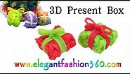 Rainbow Loom Present/Gift Box 3D Charms - How to Loom Bands Tutorial Christmas/Holiday/Ornaments