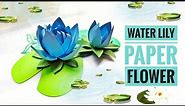 How to make Paper Water Lily flower | Paper flower Water Lily backdrop tutorial